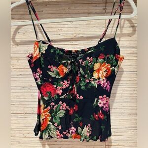 Floral top with corset bust